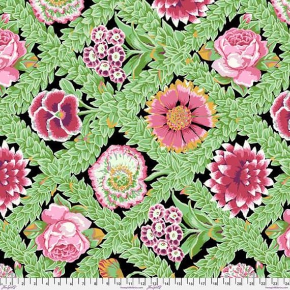 Flower Lattice, in Jewel, Vintage, By Kaffe Fassett for the Kaffe Fassett Collective, FreeSpirit, sold by the 1/2 yard or the yard