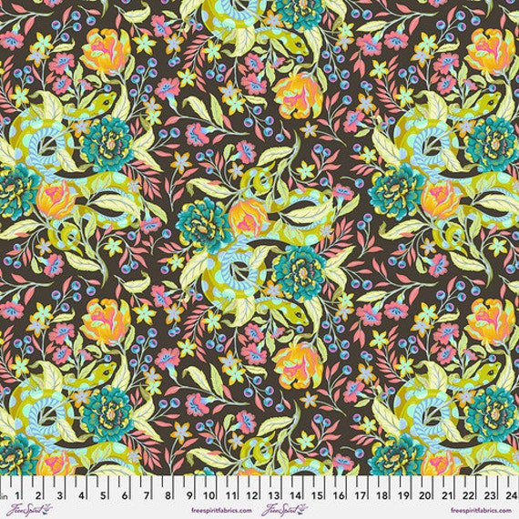 Hissy Fit, Dawn, Moon Garden, By Tula Pink, for FreeSpirit Fabrics, sold by the 1/2 yard or the yard  100% Cotton