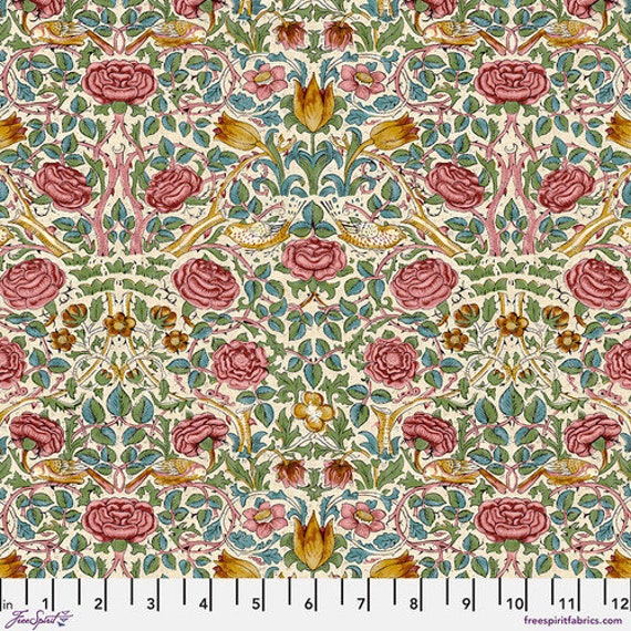 Rose - Rose, by Emery Walker, The Original Morris & Co., FreeSpirit Fabrics, sold by the 1/2 yard or the yard