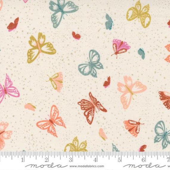 Songbook, A New Page, Butterflies, in unbleached, 45553 11, Moda, sold by the 1/2 yard or the yard