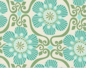 Tango, Barcelone, en crème mer 27334 11, par Kate Spain, Moda, vendu par 1/2 mètre ou mètre