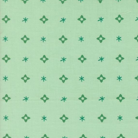 Tiny Christmas, Christmas Star Blenders, in Mint, 37135 16, by Lizzy House, for Moda, sold by the yard