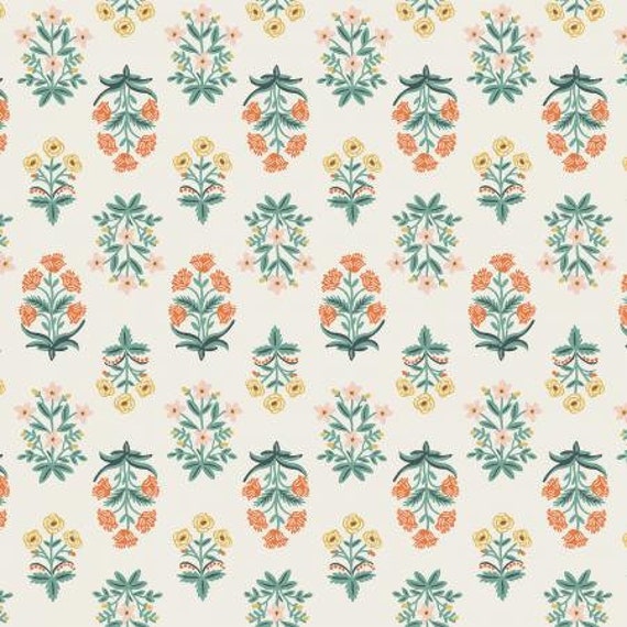 Camont - Mughal Rose - Red Fabric- RP704-RE1 - Rifle Paper Co- Cotton And Steel- Sold by the 1/2 yard or the yard