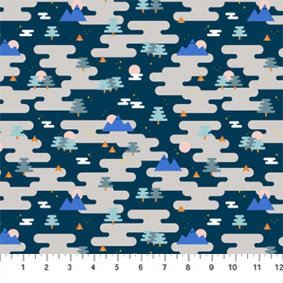 Around the Campfire, Camp Ground, by Lemonni, for Figo Fabrics, sold by the 1/2 yard or the yard