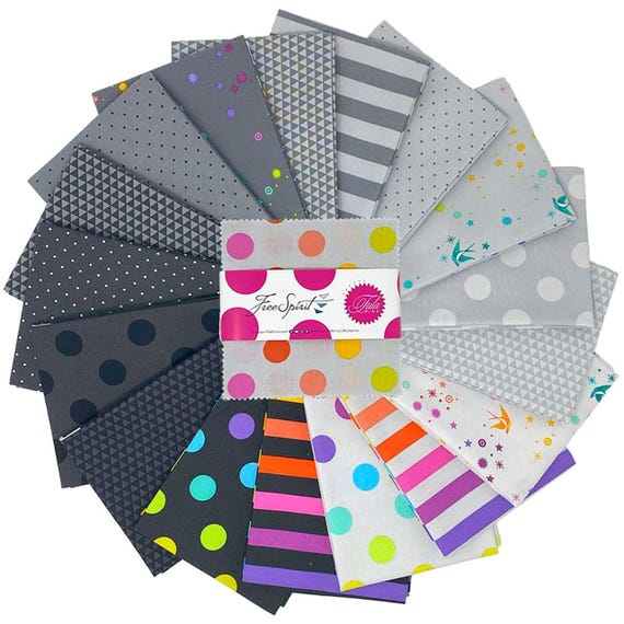 Graywork, by Tula Pink, Charm Pack, 5 Inch Squares, FreeSpirit Fabrics