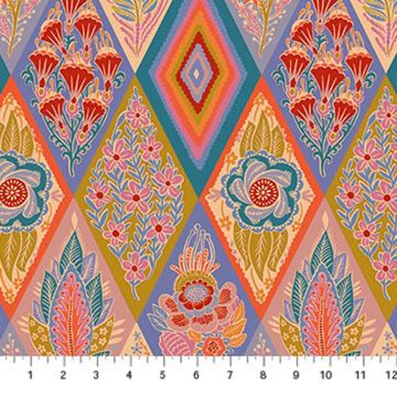 Shooting Star, Diamonds, AMT116-63V, in Periwinkle, By Anna Maria Parry, Anna Maria Textiles, sold by the yard