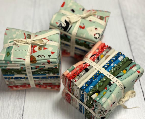 Waku Waku Christmas, Fat Quarter Bundle, Cotton + Steel, 13 Fat Quarters