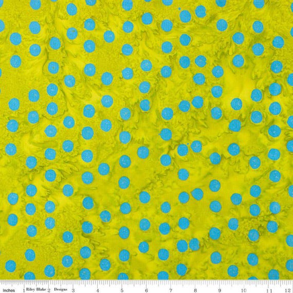 Batiks Basics Polka Pop Green Apple Riley Blake Designs, sold by the the yard