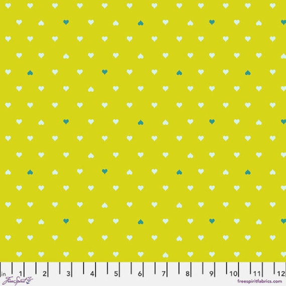 Besties, Unconditional Love, in Clover, by Tula Pink,  FreeSpirit Fabrics, sold by the 1/2 yard or the yard