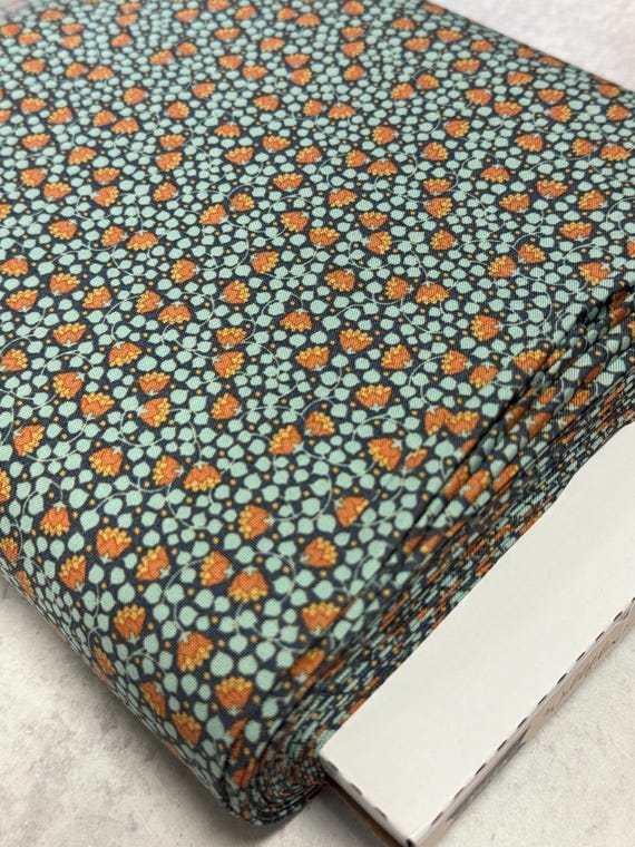 Wallflower, Bellflower, in Prussian, By  Tone Finnanger, Tilda Fabric's, sold by the yard