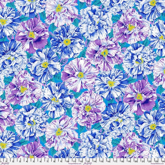 Bouffant, in Blue, By Phillip Jacobs, for the Kaffe Fassett Collective, PWPJ061.Blue, February 2026, FreeSpirit Fabrics, sold by the yard