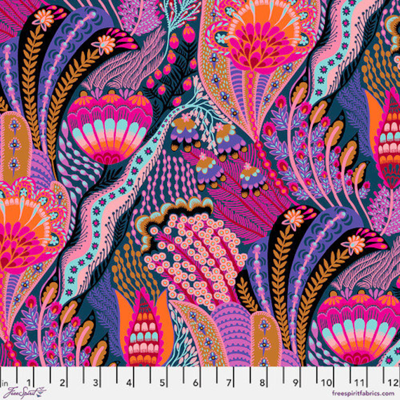 Passport, in Fuchsia, Fluent, By Anna Maria, for FreeSpirit Fabrics, sold by the 1/2 yard or the yard