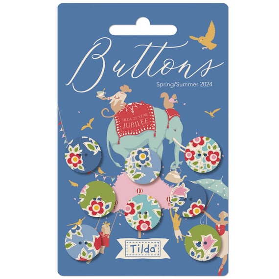 Jubilee, Farm Flower Buttons, 0.63 in (16mm), 8 pcs, TIL400060