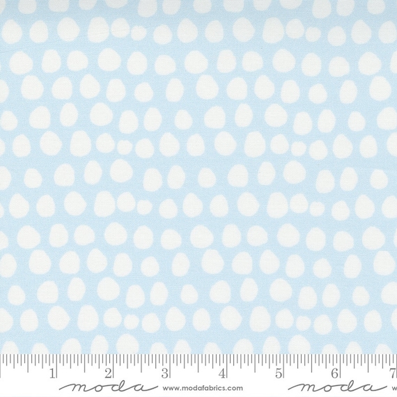 Little Ducklings, in Blue and White dots, 25107 14 Moda, By Paper And Cloth, Sold by the 1/2 yard or the yard