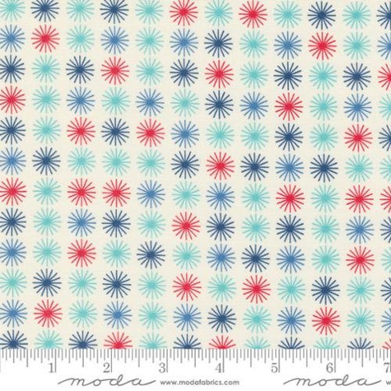 Time And Again, Starburst Blenders Feedsack, in Flour, by  Linzee McCray, 23364 11, Moda, sold by the yard