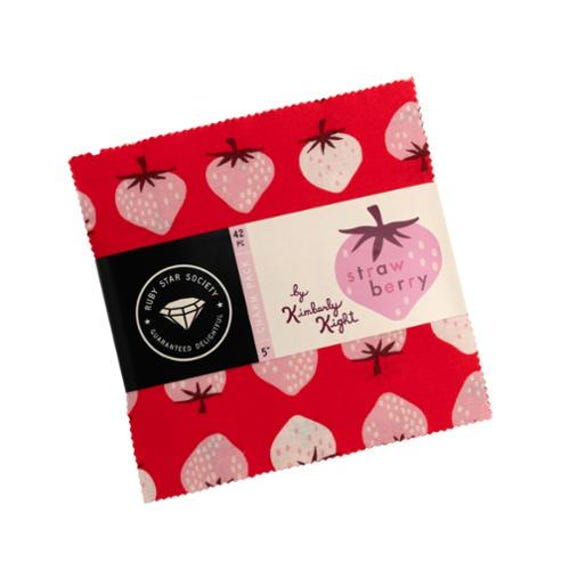 Strawberry Charm Pack, By Kimberly Kight,  RS3084PP Ruby Star Precut, 42 Piece Assorted