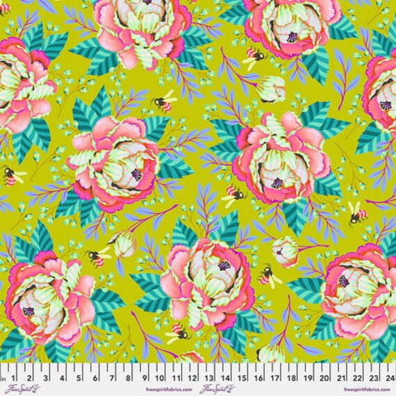 Kabloom, in Dawn, Moon Garden, By Tula Pink, for FreeSpirit Fabrics, sold by the 1/2 yard or the yard  100% Cotton
