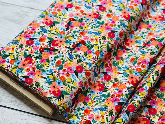 Wildwood - Petite Garden Party - Pink Rayon Fabric- RP104-PI3R- Rifle Paper Co- Cotton and Steel- sold by the 1/2 yard or the yard