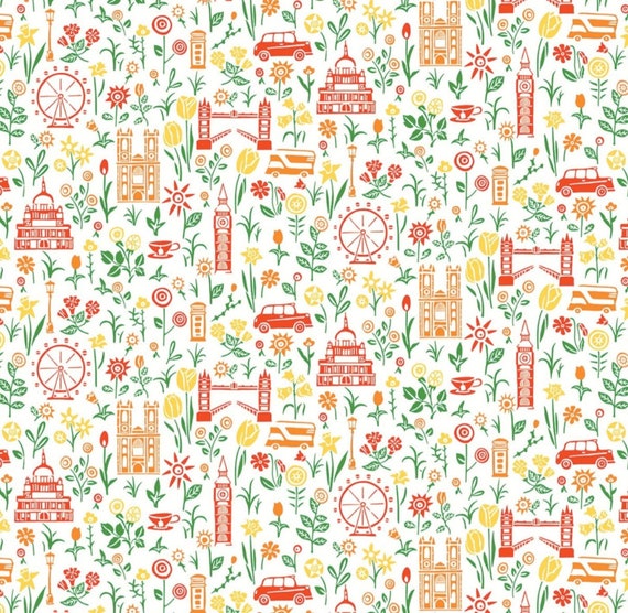 London Parks Collection, Summer in the City C, By Liberty Fabrics, Riley Blake Designs, sold by the 1/2 yard or the yard