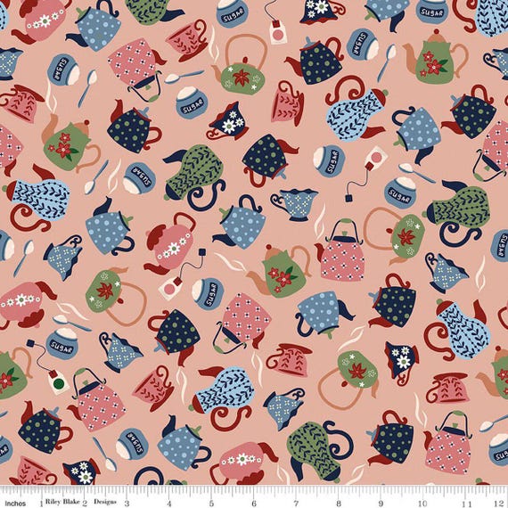 A Spoonful of Sugar Tea & Sugar Peach Riley Blake Designs, sold by the yard