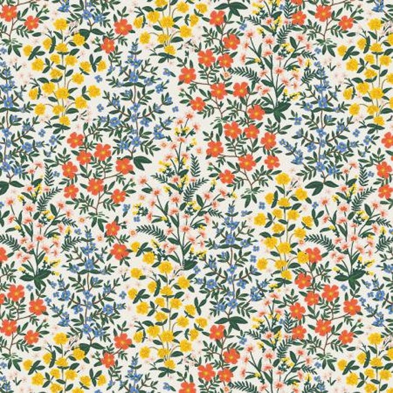 Camont - Wildwood Garden - Cream Fabric - RP705-CR2- Rifle Paper Co- Cotton And Steel- Sold by the 1/2 yard or the yard