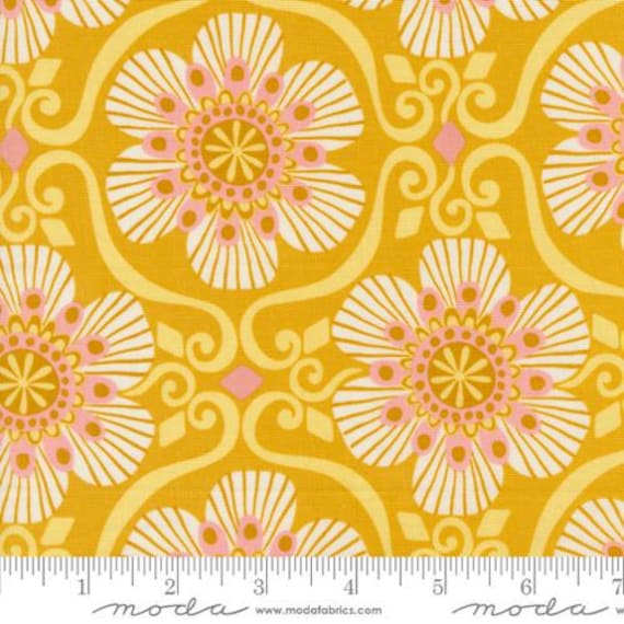 Tango, Barcelona, in Tumeric 27334 18, By Kate Spain, Moda, sold by the 1/2 yard or the yard
