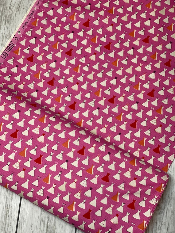 Jubilee - Dress Up - Pink Unbleached Cotton Fabric- Cotton and Steel-RJR-  M0046-002- Sold by the half-yard or the yard cut continuous
