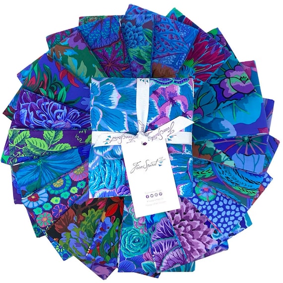 Kaffe Fassett Collective - Sew Blue Half Yard Stack || Saturday Stash- 20 pcs