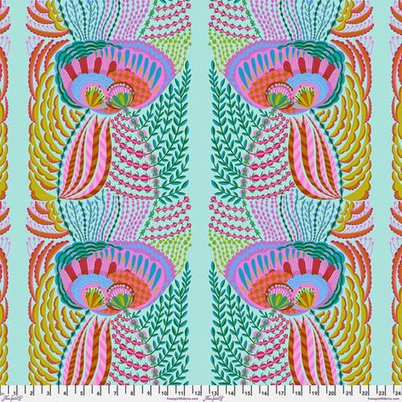 Our Fair Home,  Compromise, in Aqua, By Anna Maria, FreeSpirit Fabrics, sold by the 1/2 yard or the yard