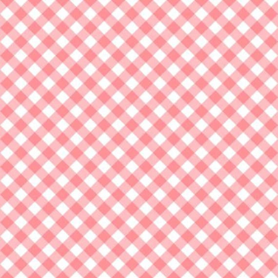 3622-002 Retro Road Trip - Gingham - Coral Fabric-Cotton and Steel/RJR- Sold by the half-yard or the yard cut continuous