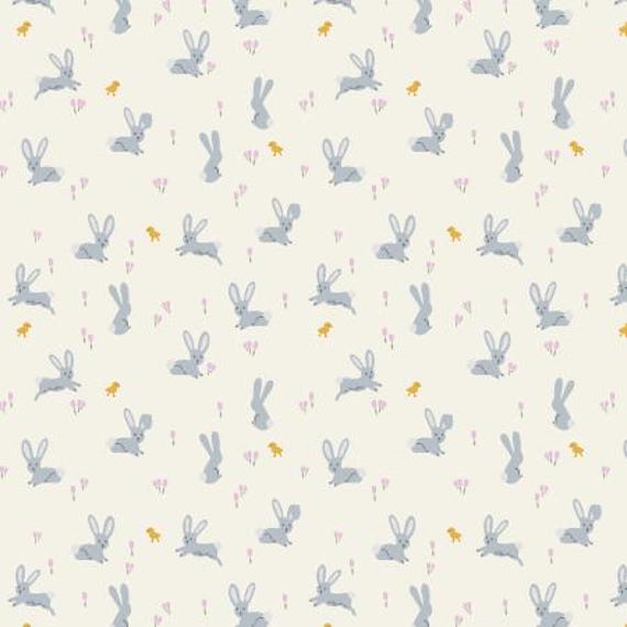 Easter - Bunnies - Cream Fabric, RP1503-CR1, Rifle Paper Co, Cotton + Steel, sold by the 1/2 yard or the yard