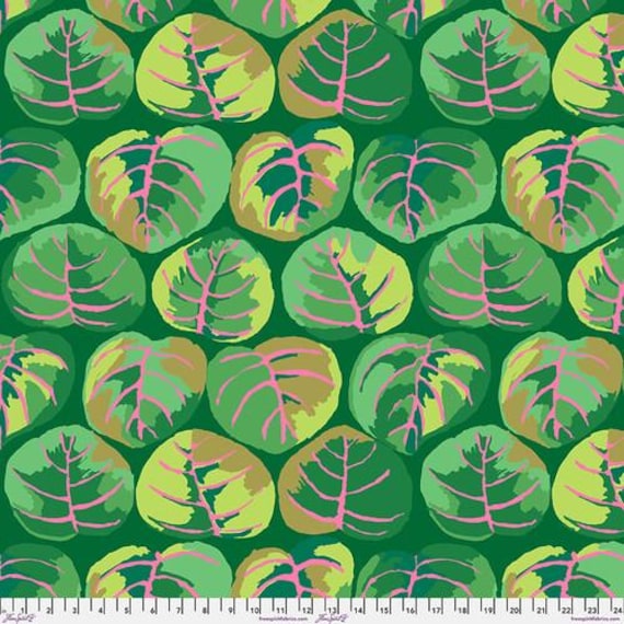 Palm Leaves, in Green, Kaffe Fassett for the Kaffe Fassett Collective, February 2025, FreeSpirit Fabrics, sold by the 1/2 yard or the yard