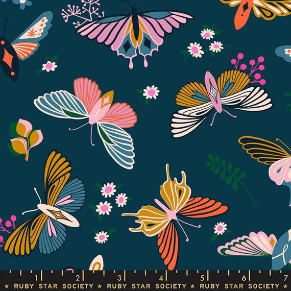 Stay Gold, Flutter Novelty Butterfly, Peacock, RS0020 14, Ruby Star Society, Melody Miller, Moda Fabrics, sold by the 1/2 yard or the yard