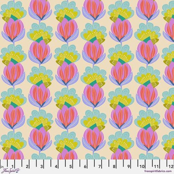 Our Fair Home, Peacock Small, in Day, By Anna Maria, for FreeSpirit Fabric, sold by the 1/2 yard or the yard