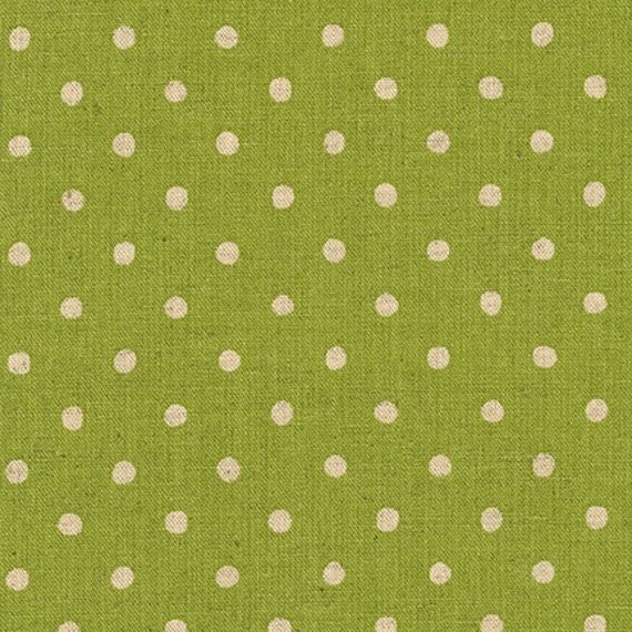 Sevenberry: Canvas Natural Dots, LIME by Sevenberry, SB-88185D1-44, Robert Kaufman, sold by the 1/2 yard or the yard