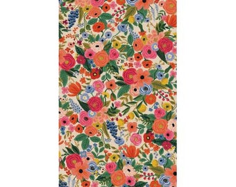 Rifle Paper Co. Wildwood Garden Party Pink Rose Floral Botanical Cotton Linen CANVAS Fabric, sold by the 1/2 yard or the yard
