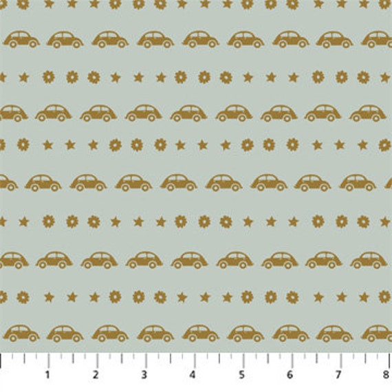 Road Trip in Sunset/gray, Pickle Juice, by Dana Willard, for Figo Fabrics, sold by the 1/2 yard or the yard