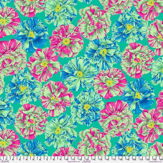 Bouffant, in Cool, By Phillip Jacobs, for the Kaffe Fassett Collective, PWPJ061.Cool, February 2026, FreeSpirit Fabrics, sold by the yard