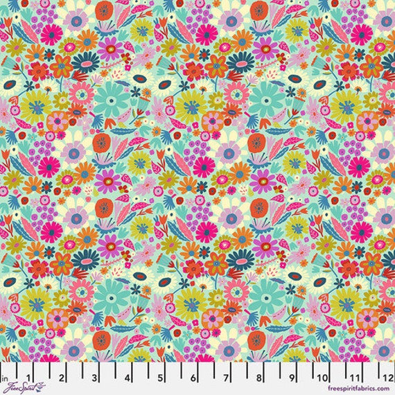 Harmony, Little Scattered in Clear, By Carolyn Gavin for Conservatory Craft, For FreeSpirit Fabrics, sold by the 1/2 yard or the yard