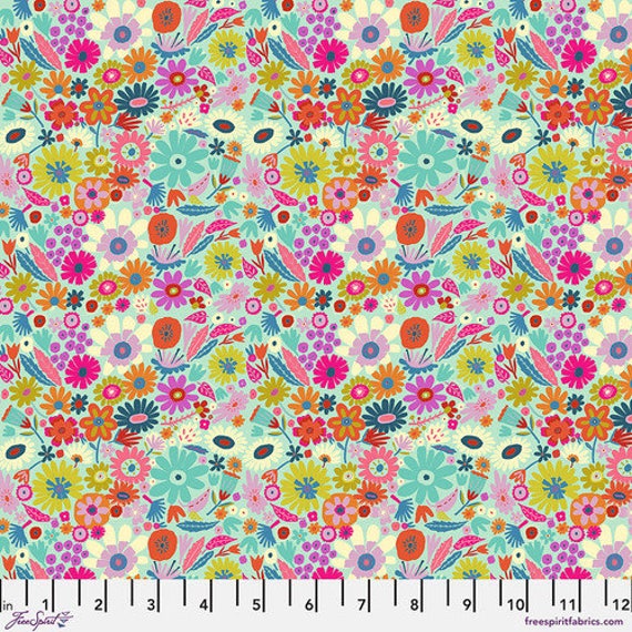 Harmony, Little Scattered in Clear, By Carolyn Gavin for Conservatory Craft, For FreeSpirit Fabrics, sold by the 1/2 yard or the yard