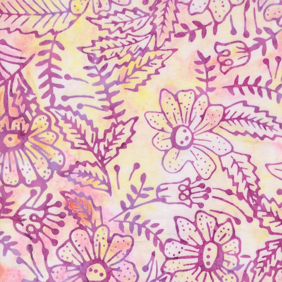 Berrylicious Batiks, Floral, in Pineberry, 4368 13, Moda, sold by the yard