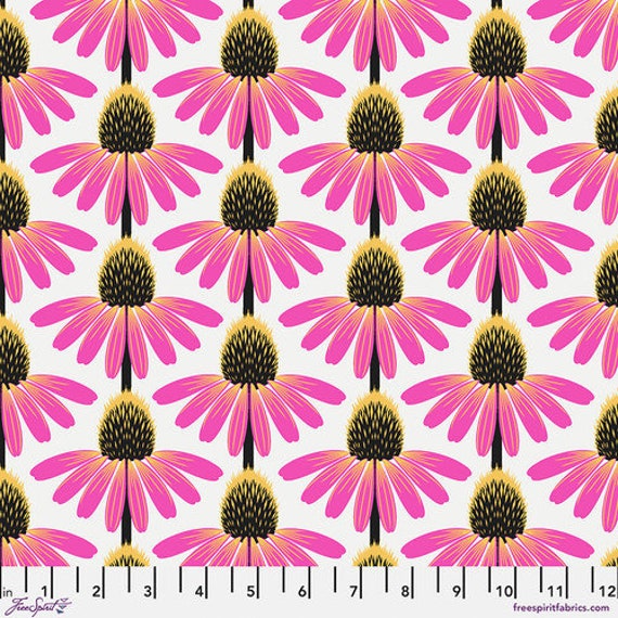 Echinacea, in True, Love Always, AM, by Anna Maria, for FreeSpirit Fabrics, sold by the 1/2 yard or the yard