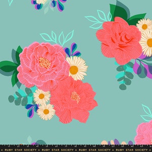 108" Camellia, Wideback Ocean, RS0036 12 Ruby Star, By Melody Miller, Moda Fabrics, sold by the 1/2 yard or the yard