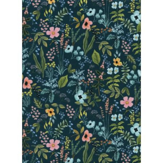 AB8044-002 Amalfi - Herb Garden - Navy Fabric-Rifle Paper Co- Cotton and Steel- RJR- Sold by the 1/2 yard or the yard