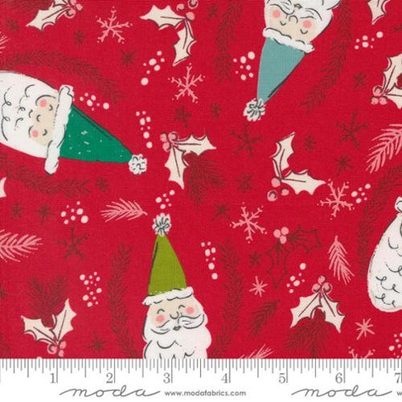 Cozy Wonderland, Jolly St Nick Christmas Santa, in Berry, 45590 14,  Fancy That Design House, Moda, sold by the 1/2 yard or the yard