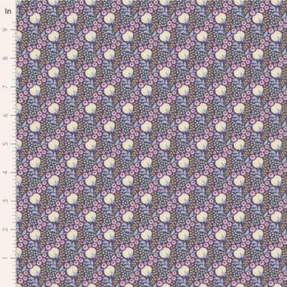 Sanctuary, Cottonfield, in Eggplant, Tilda Fabrics, sold by the yard