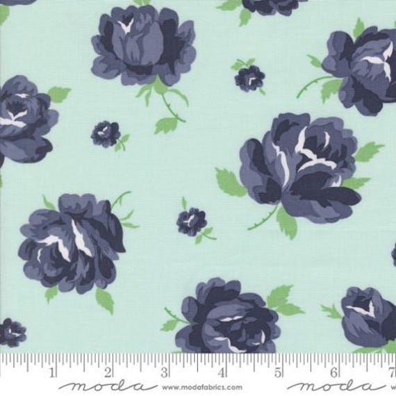 Summertime, Rosie Florals, in Ice, 55320 18, By  Camille Roskelley, for Moda, sold by the 1/2 yard or the yard