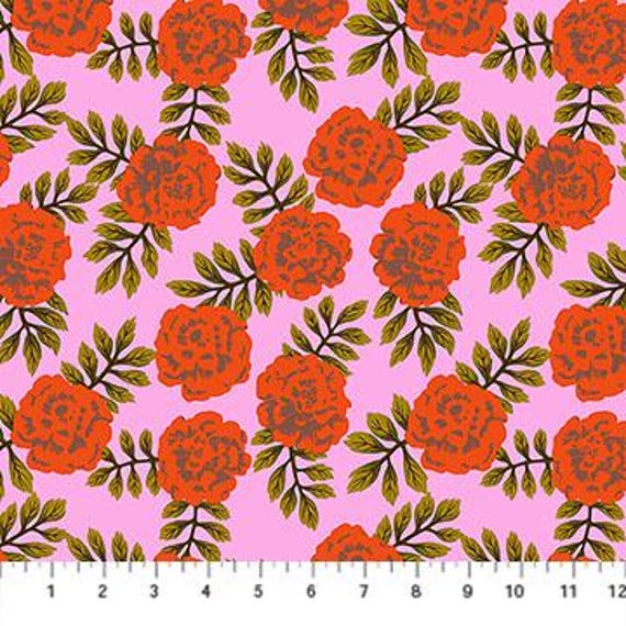 Yesterday, Carnations, in vivid, pink and red, AMT155-23L, Northcott Fabrics, Anna Maria Textiles, sold by the yard