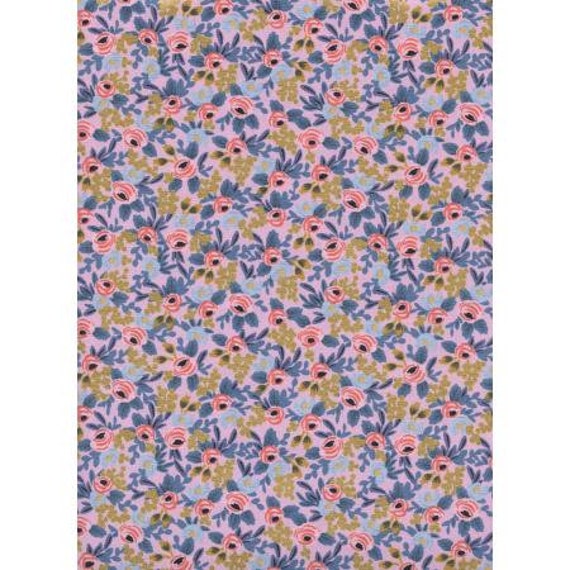 Menagerie - Rosa - Violet Metallic Fabric- AB8004-004- Rifle Paper Co- Cotton and Steel-RJR- Sold by the 1/2 yard or the yard