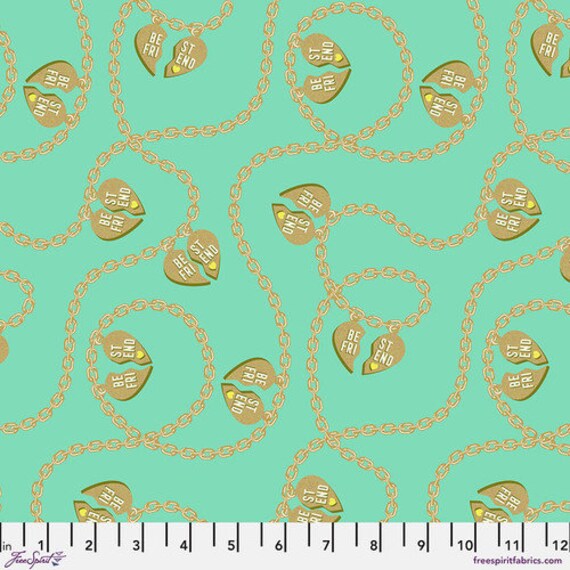 Besties, Lil Charmer, Meadow- Metallic, by Tula Pink, for FreeSpirit Fabrics, sold by the 1/2 yard or the yard